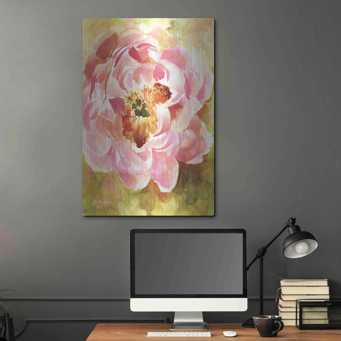 Luxe Metal Art 'Peony Paradise' by Kelley Talent, Metal Wall Art,24x36