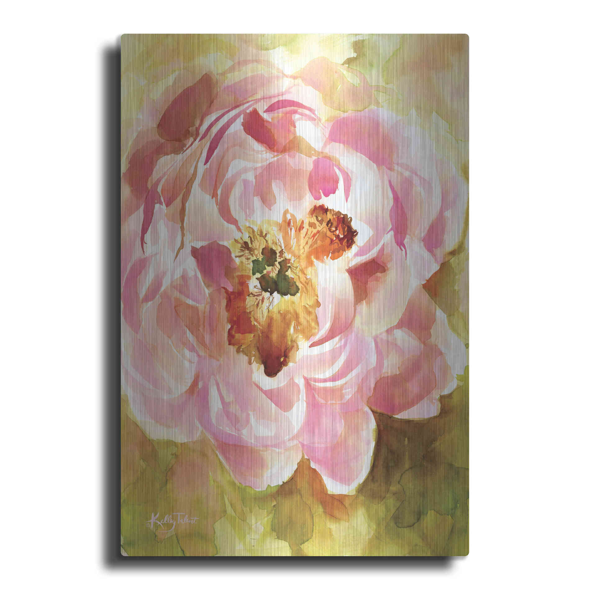 Luxe Metal Art 'Peony Paradise' by Kelley Talent, Metal Wall Art