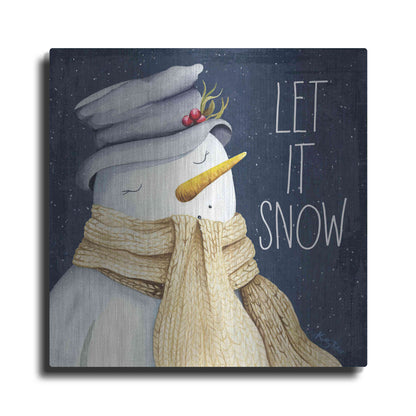 Luxe Metal Art 'Let It Snow Snowman' by Kelley Talent, Metal Wall Art