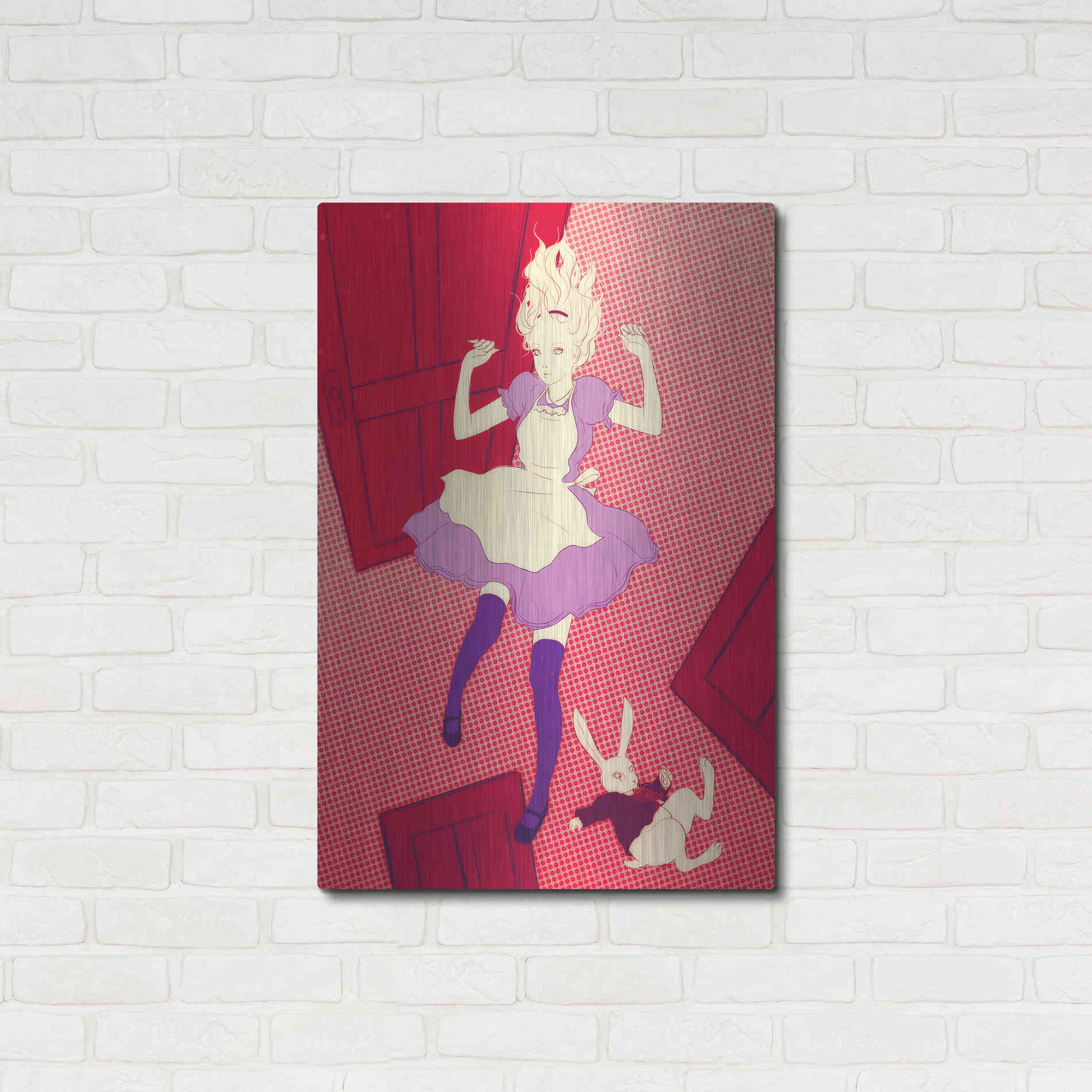 Luxe Metal Art 'Alice Falling' by Sai Tamiya, Metal Wall Art,24x36