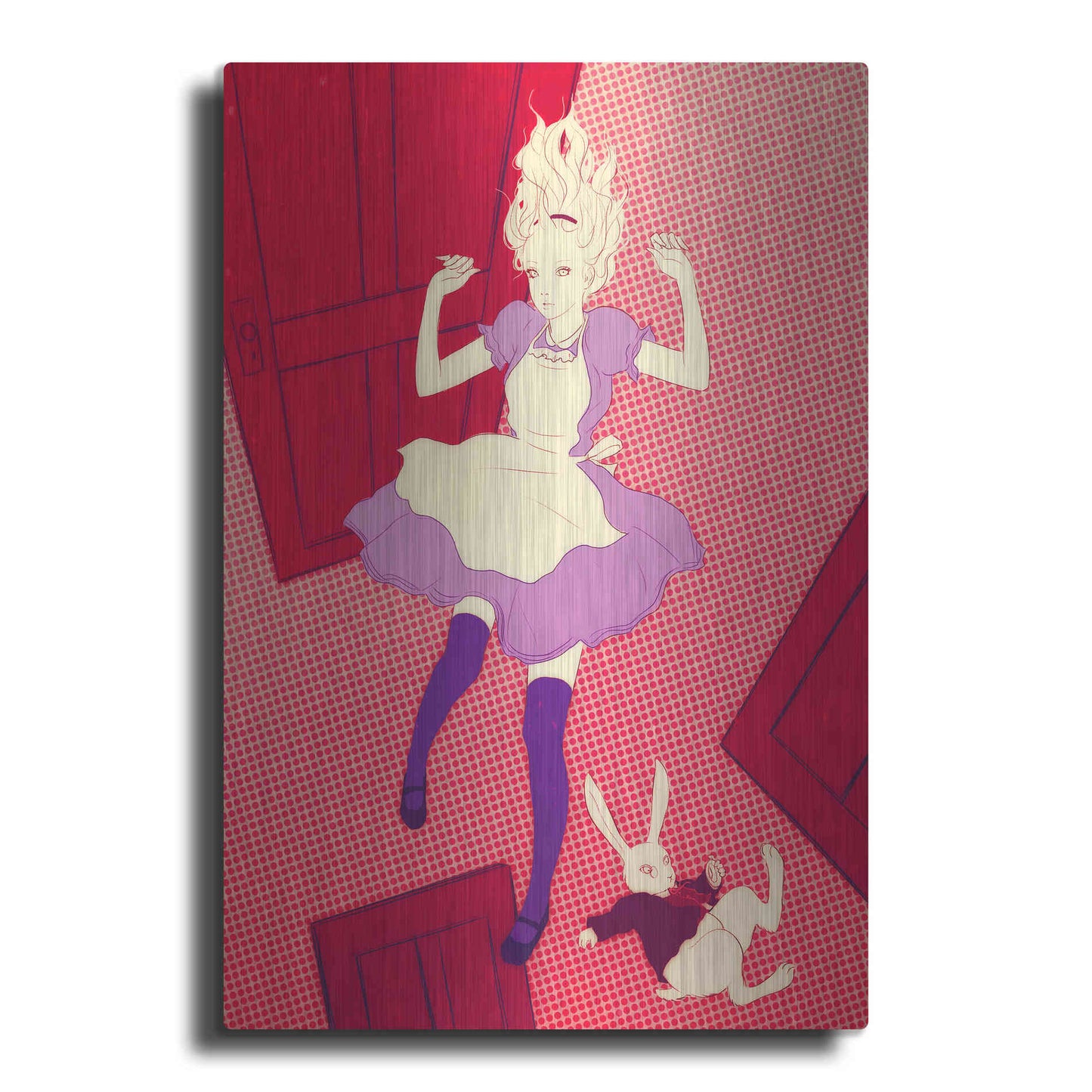 Luxe Metal Art 'Alice Falling' by Sai Tamiya, Metal Wall Art