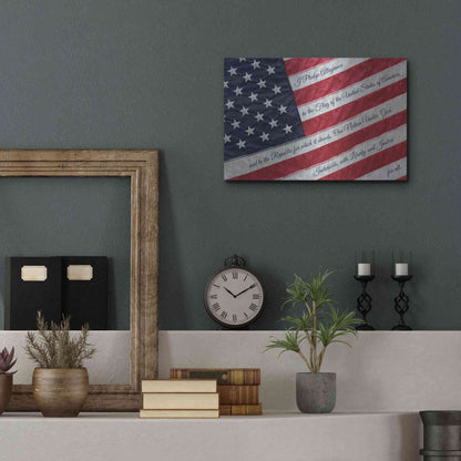 Luxe Metal Art 'I Pledge Allegiance II' by Lori Deiter, Metal Wall Art,16x12