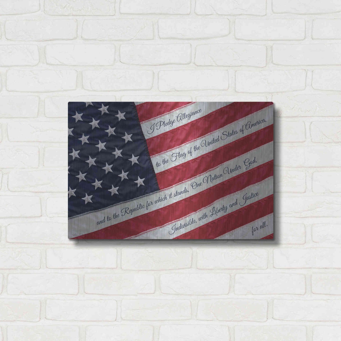 Luxe Metal Art 'I Pledge Allegiance II' by Lori Deiter, Metal Wall Art,24x16