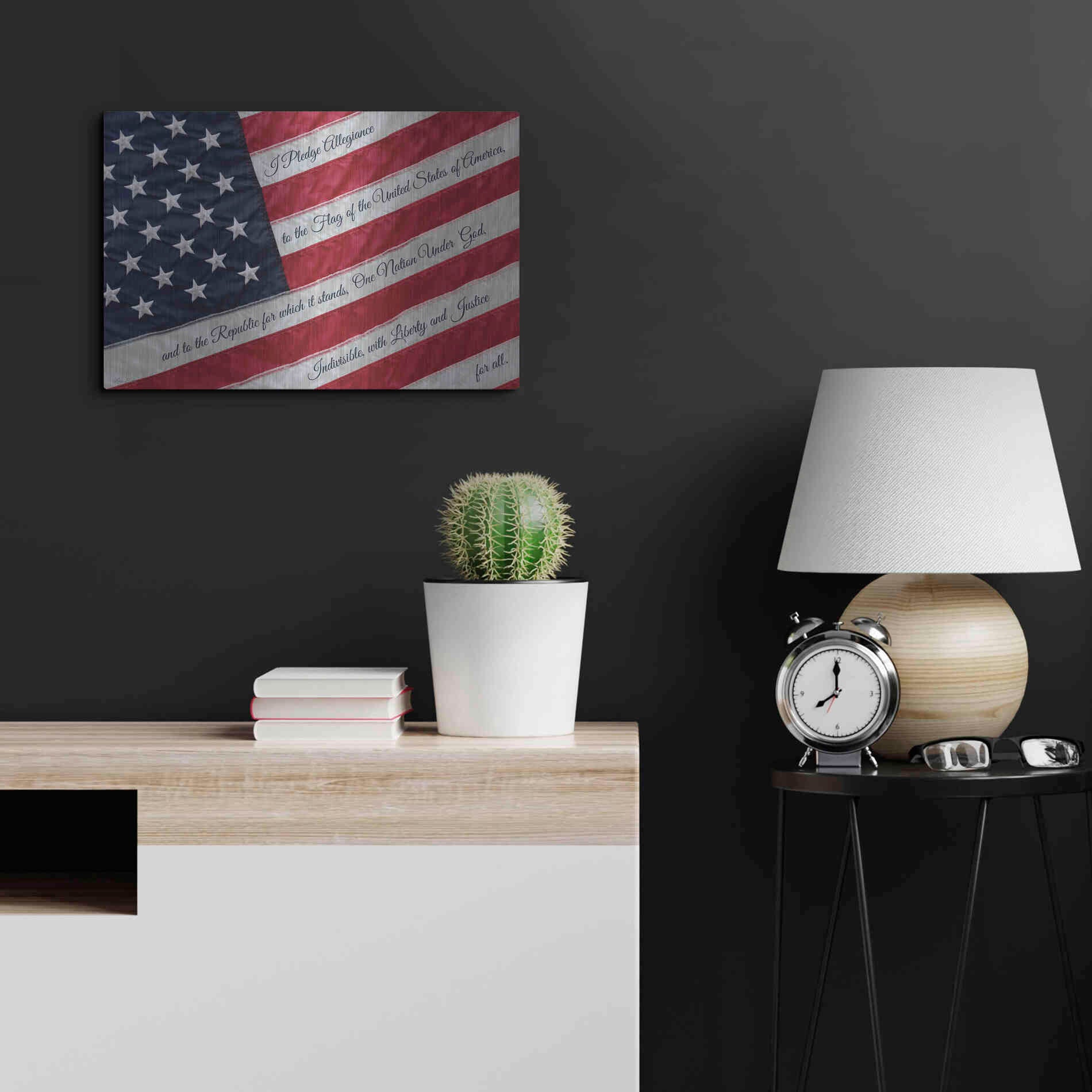 Luxe Metal Art 'I Pledge Allegiance II' by Lori Deiter, Metal Wall Art,24x16