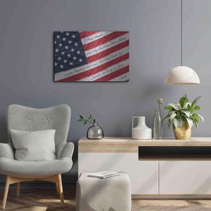 Luxe Metal Art 'I Pledge Allegiance II' by Lori Deiter, Metal Wall Art,24x16