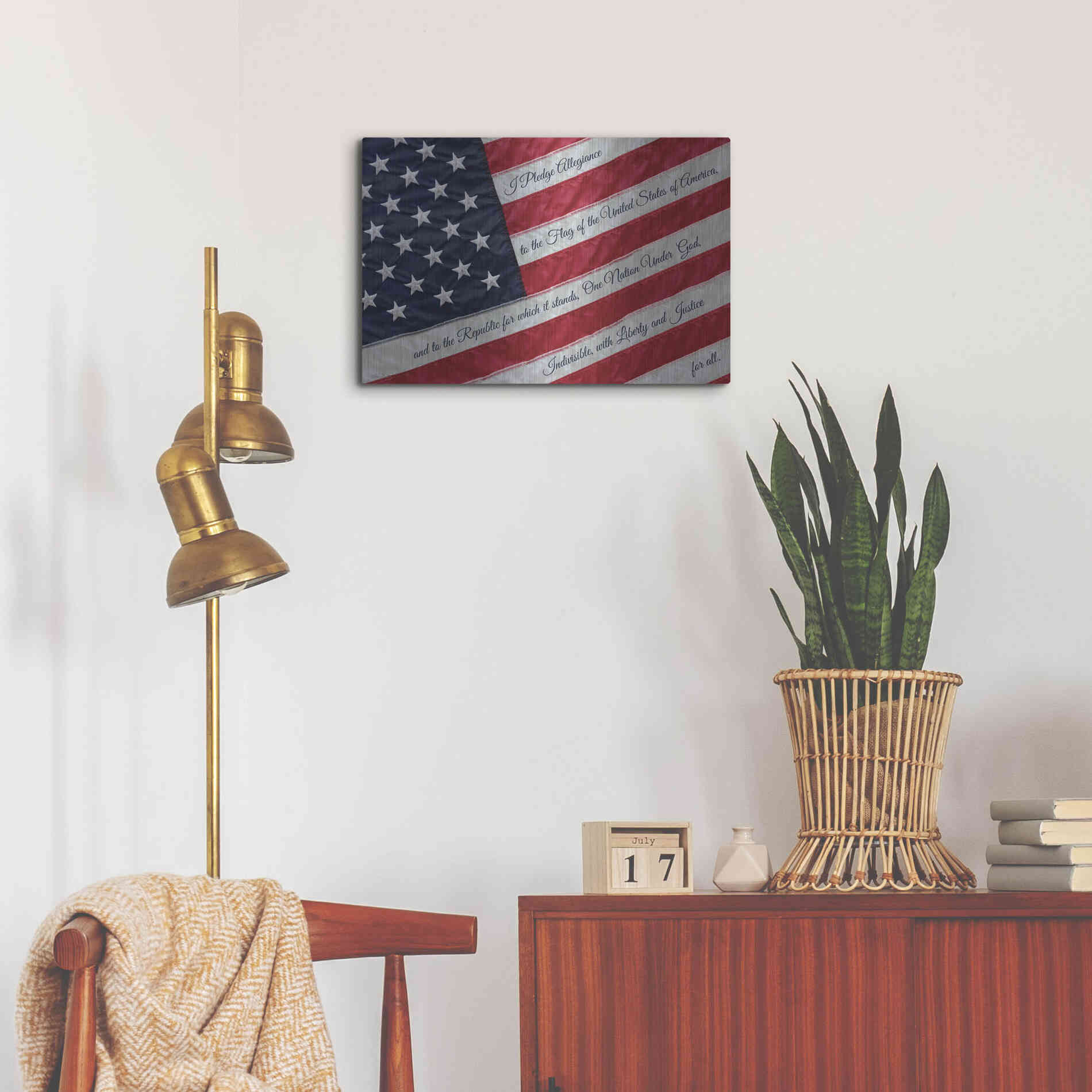 Luxe Metal Art 'I Pledge Allegiance II' by Lori Deiter, Metal Wall Art,24x16