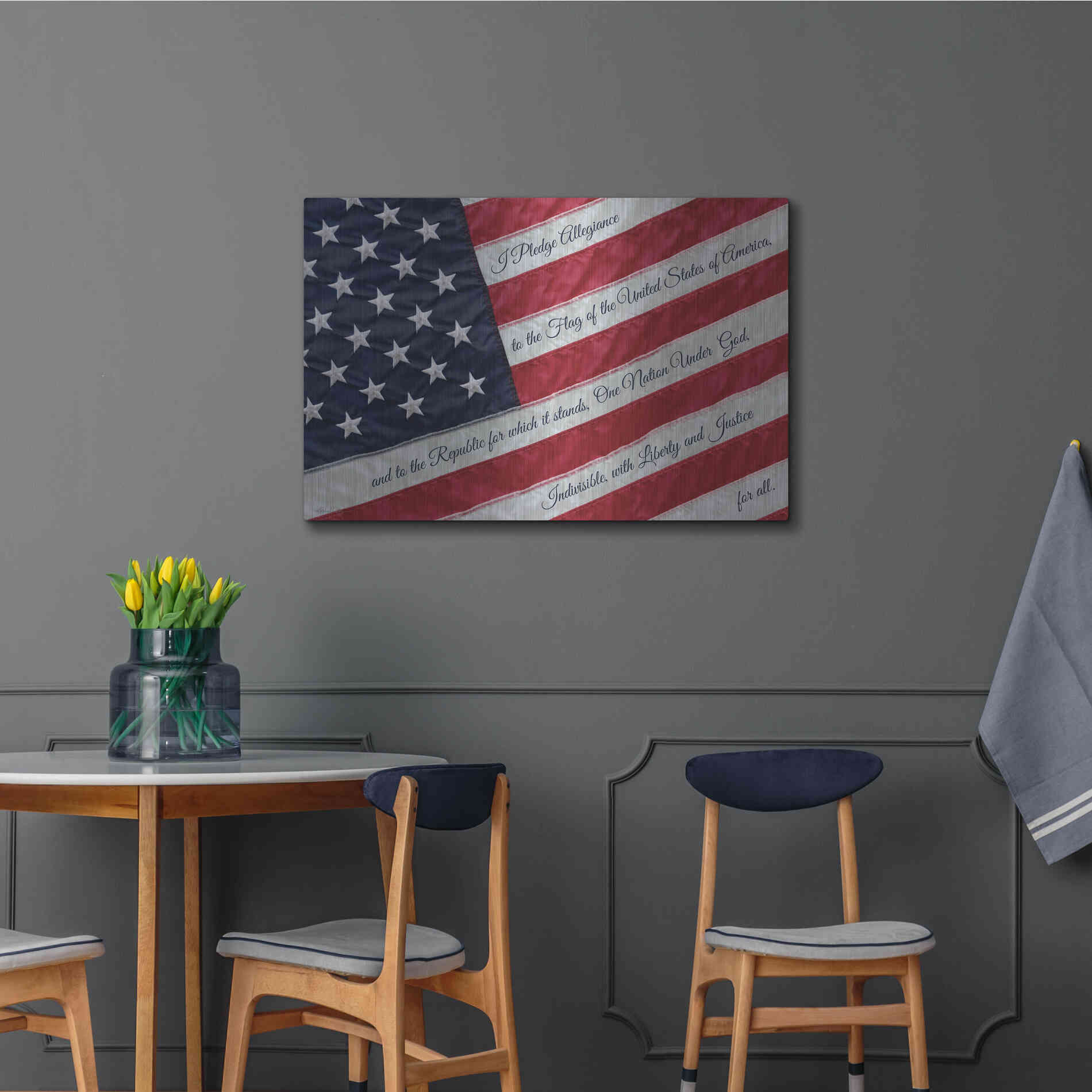 Luxe Metal Art 'I Pledge Allegiance II' by Lori Deiter, Metal Wall Art,36x24