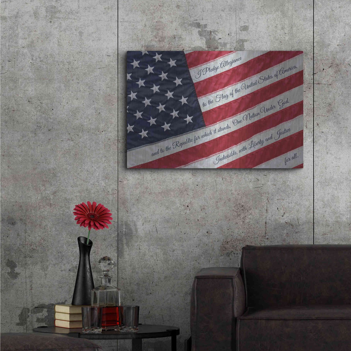 Luxe Metal Art 'I Pledge Allegiance II' by Lori Deiter, Metal Wall Art,36x24