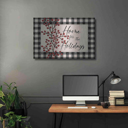 Luxe Metal Art 'Home for the Holidays with Berries' by Linda Spivey, Metal Wall Art,36x24