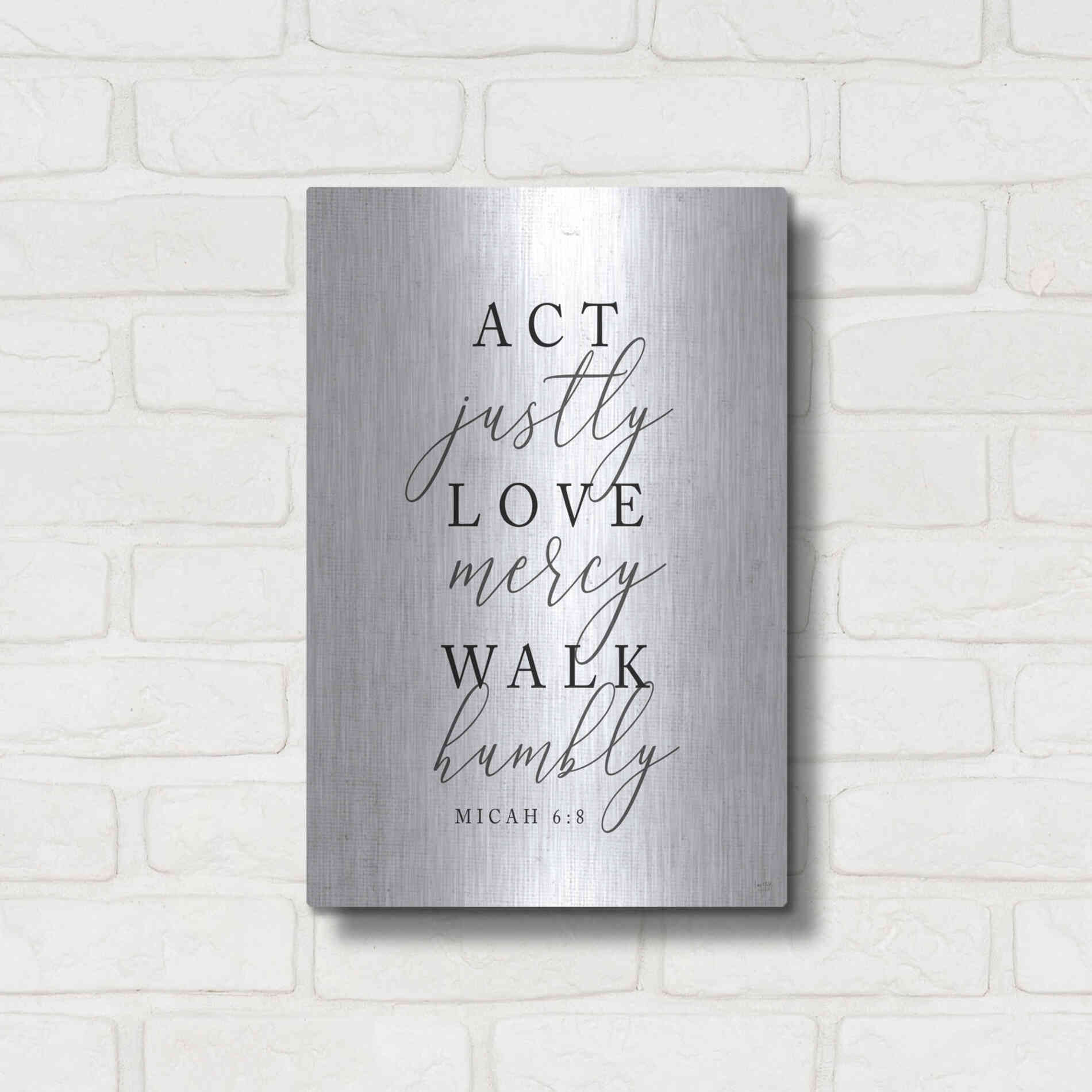 Luxe Metal Art 'Act Justly' by Lux + Me, Metal Wall Art,12x16