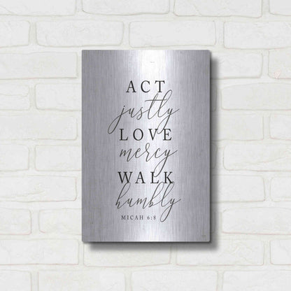 Luxe Metal Art 'Act Justly' by Lux + Me, Metal Wall Art,12x16