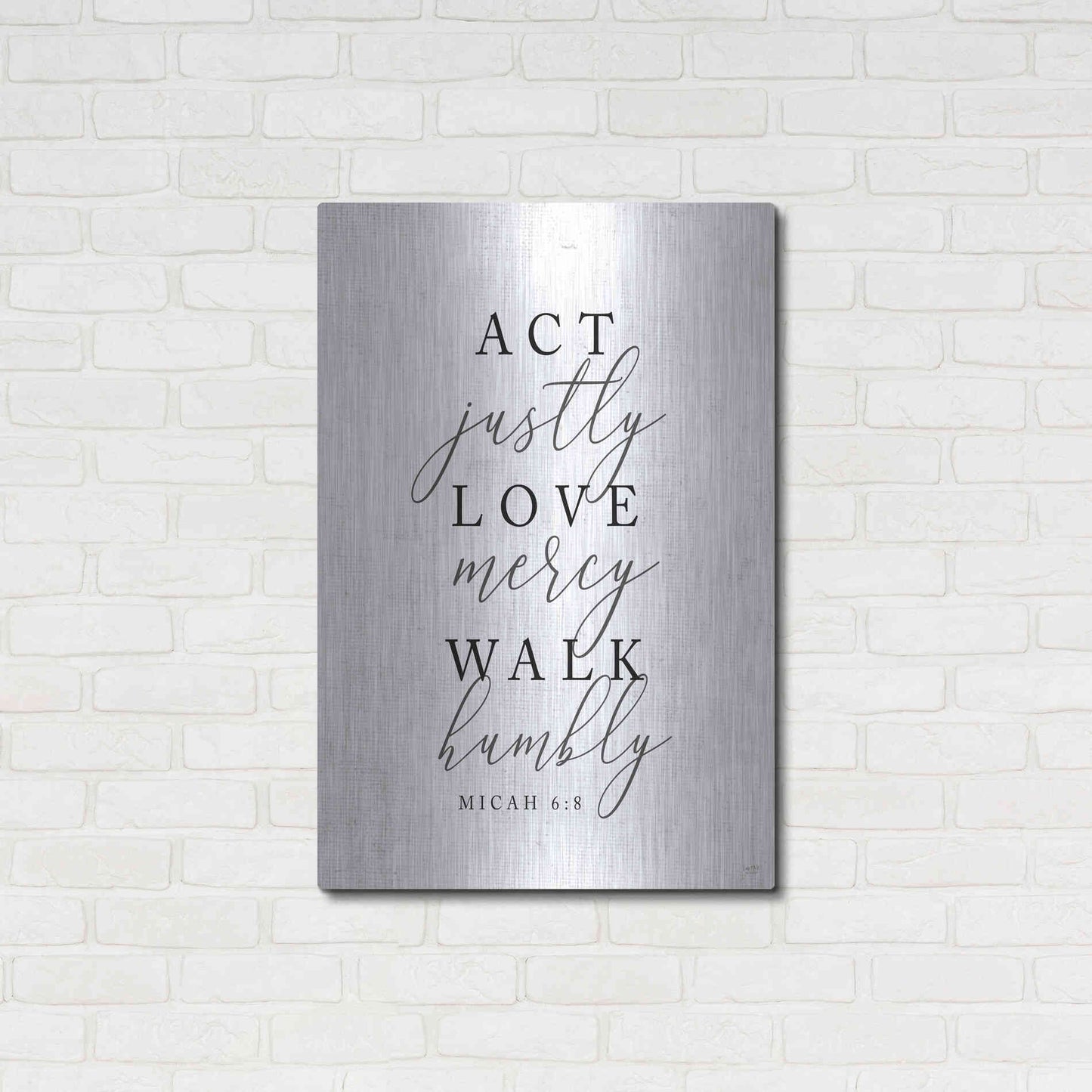 Luxe Metal Art 'Act Justly' by Lux + Me, Metal Wall Art,24x36