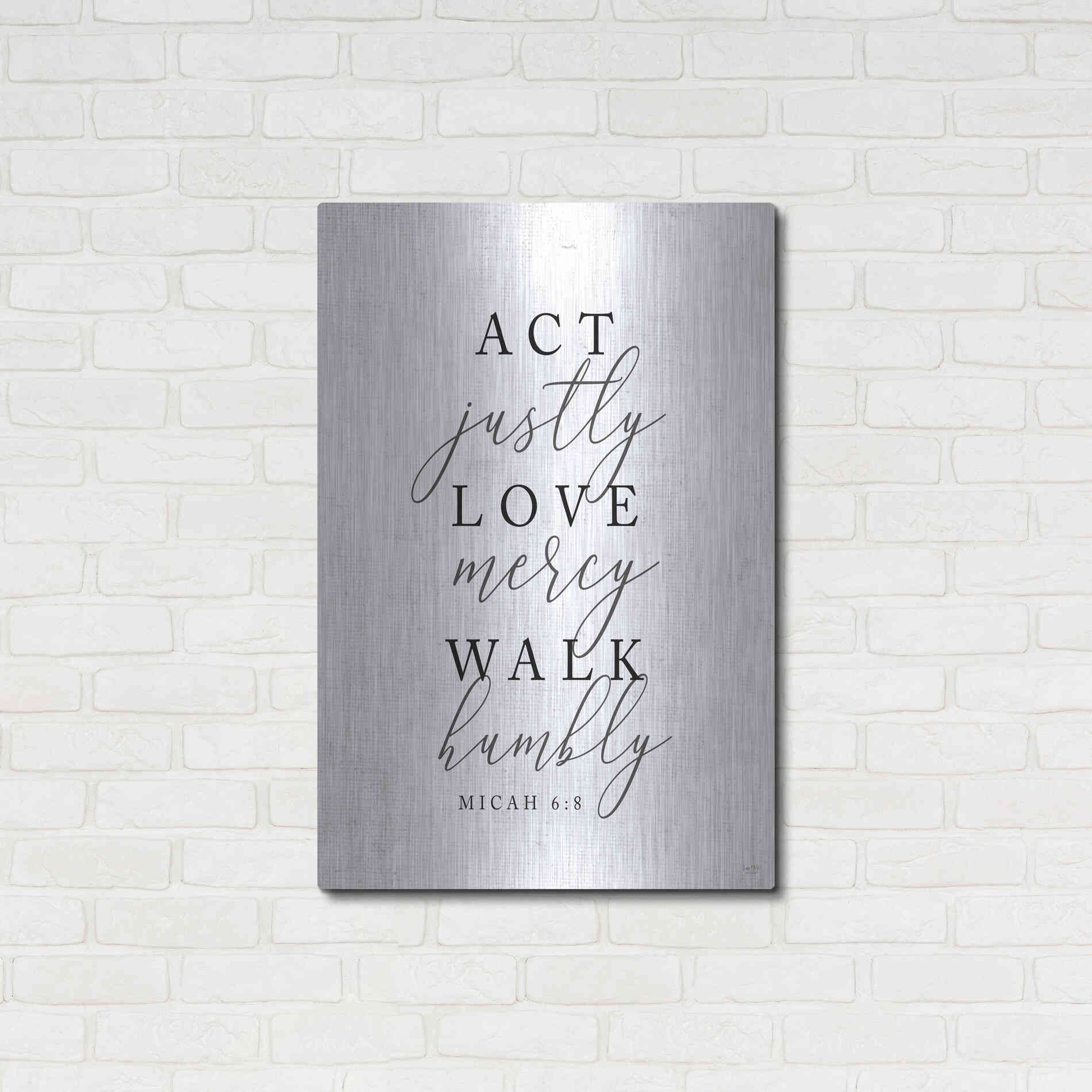 Luxe Metal Art 'Act Justly' by Lux + Me, Metal Wall Art,24x36