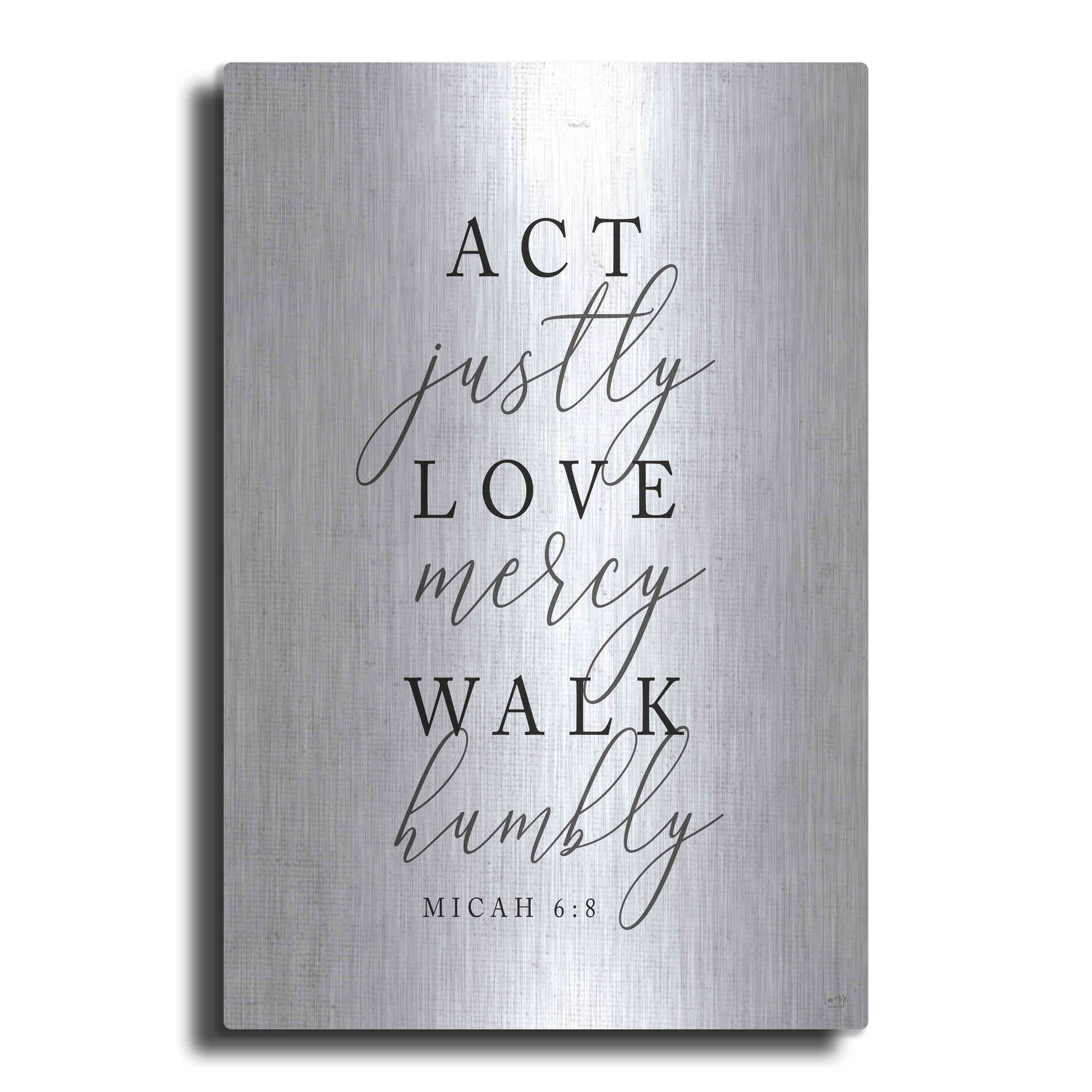 Luxe Metal Art 'Act Justly' by Lux + Me, Metal Wall Art