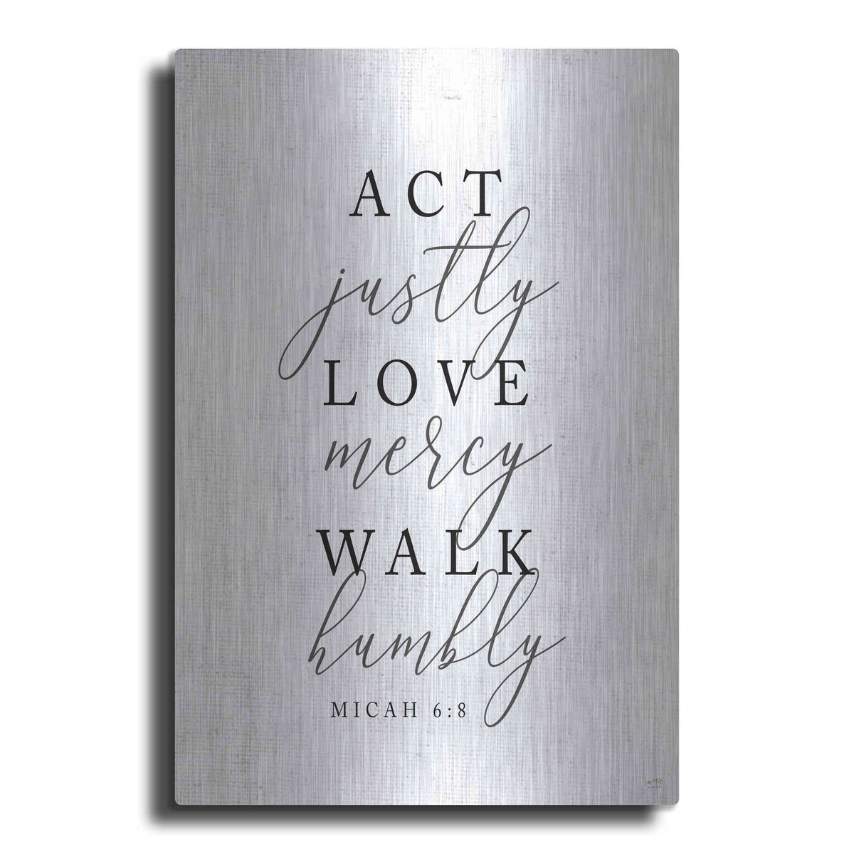 Luxe Metal Art 'Act Justly' by Lux + Me, Metal Wall Art