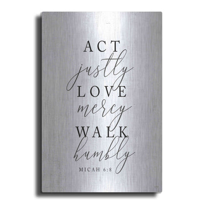Luxe Metal Art 'Act Justly' by Lux + Me, Metal Wall Art