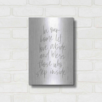 Luxe Metal Art 'Let Love Abide' by Lux + Me, Metal Wall Art,12x16