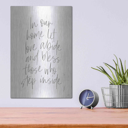 Luxe Metal Art 'Let Love Abide' by Lux + Me, Metal Wall Art,12x16