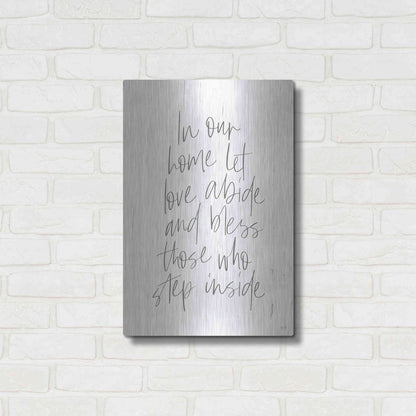 Luxe Metal Art 'Let Love Abide' by Lux + Me, Metal Wall Art,16x24