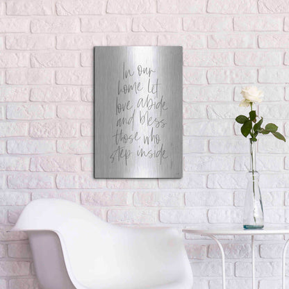 Luxe Metal Art 'Let Love Abide' by Lux + Me, Metal Wall Art,16x24