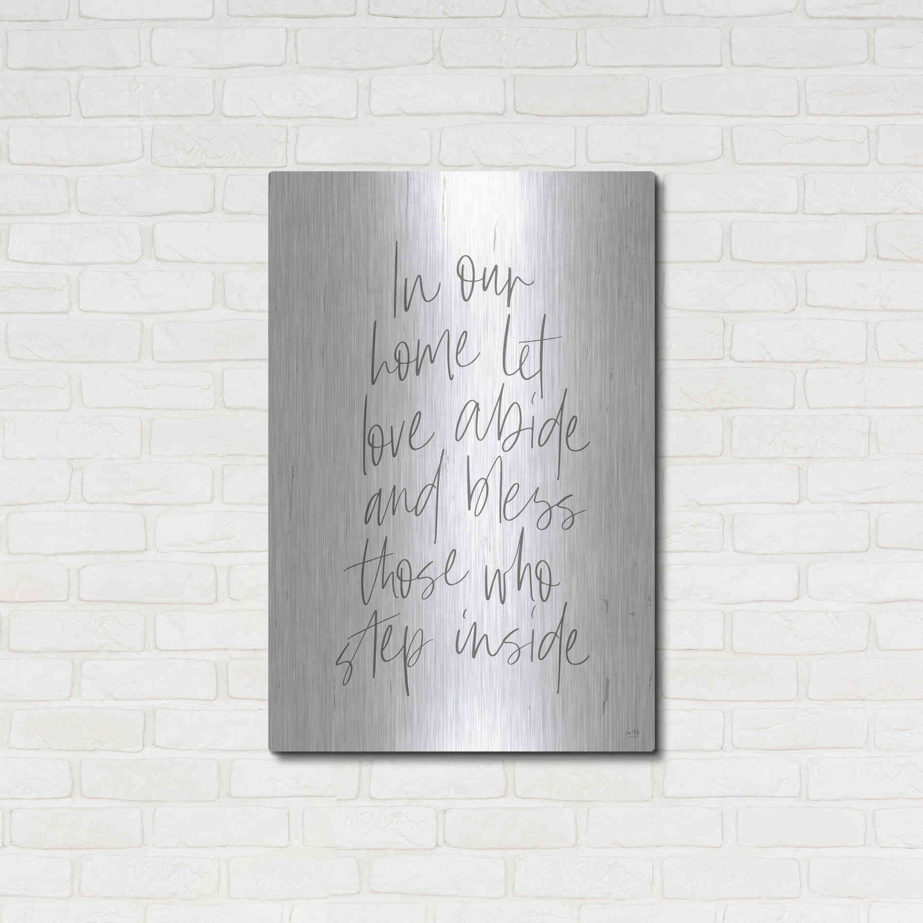 Luxe Metal Art 'Let Love Abide' by Lux + Me, Metal Wall Art,24x36