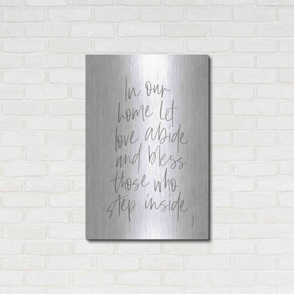 Luxe Metal Art 'Let Love Abide' by Lux + Me, Metal Wall Art,24x36