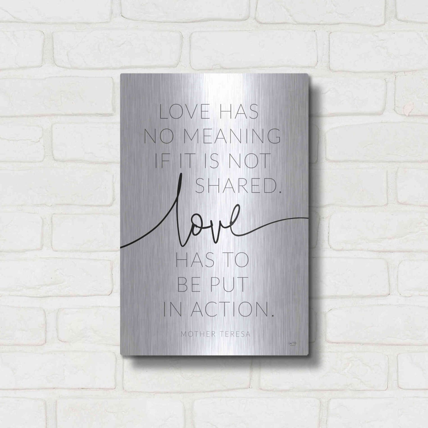 Luxe Metal Art 'Love' by Lux + Me, Metal Wall Art,12x16