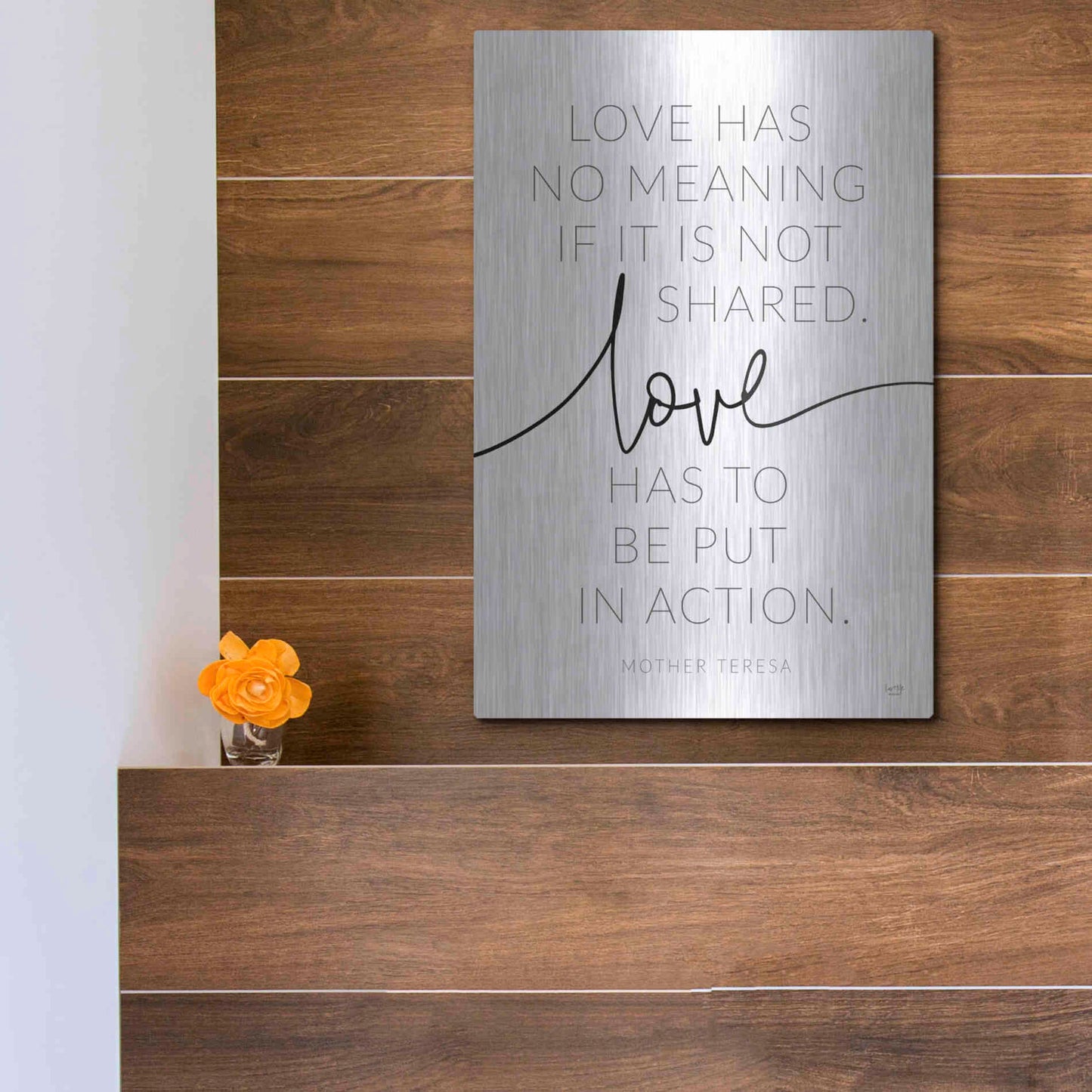 Luxe Metal Art 'Love' by Lux + Me, Metal Wall Art,12x16