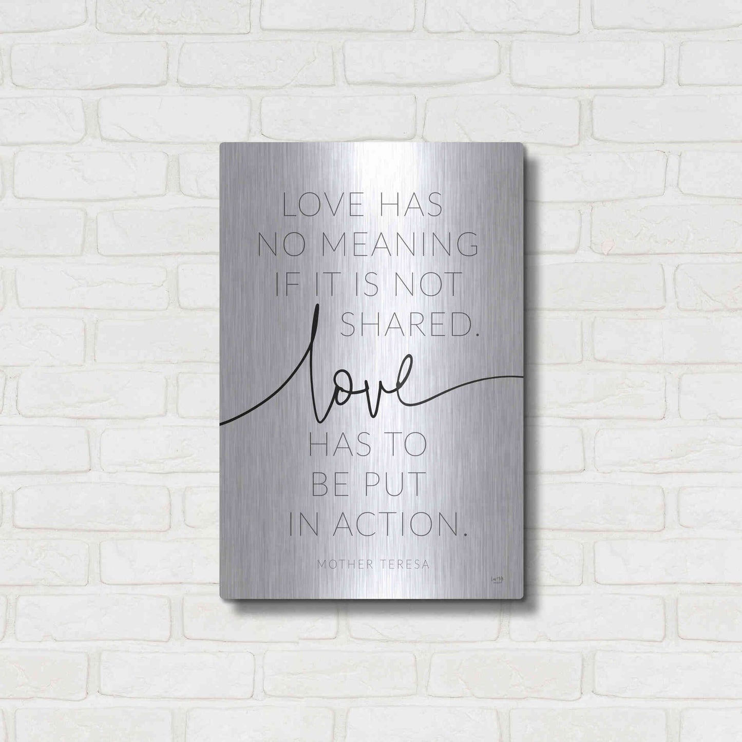 Luxe Metal Art 'Love' by Lux + Me, Metal Wall Art,16x24