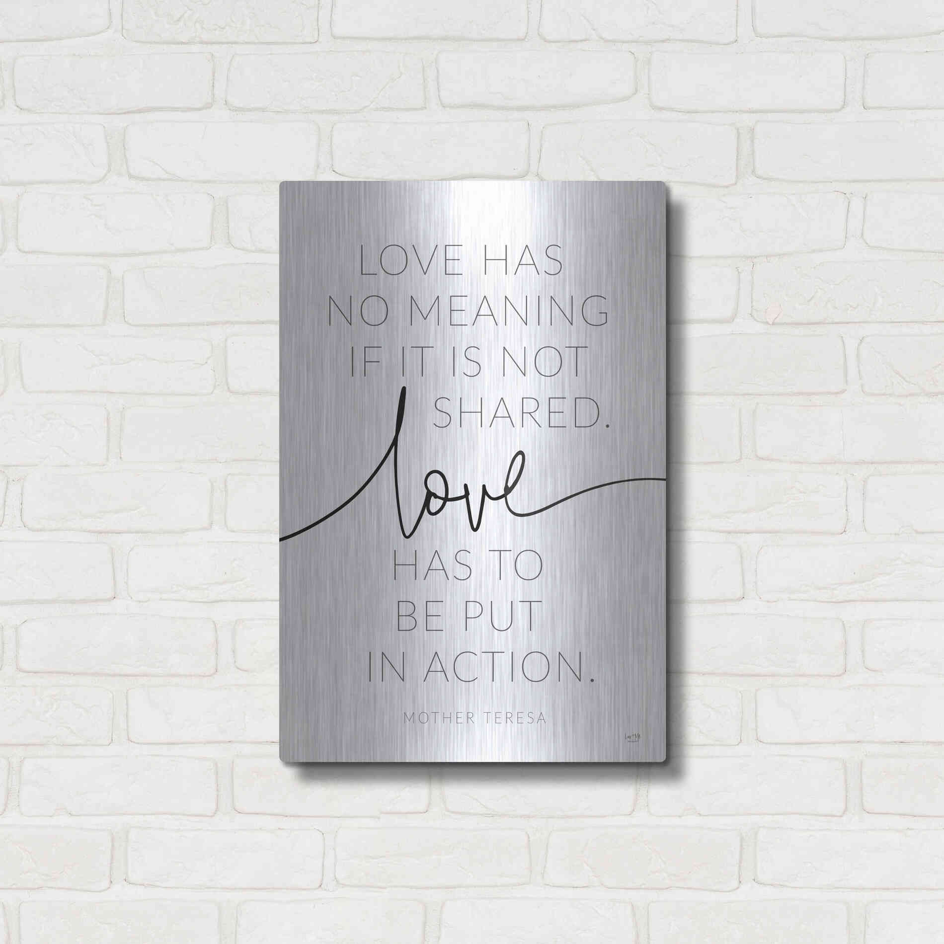 Luxe Metal Art 'Love' by Lux + Me, Metal Wall Art,16x24