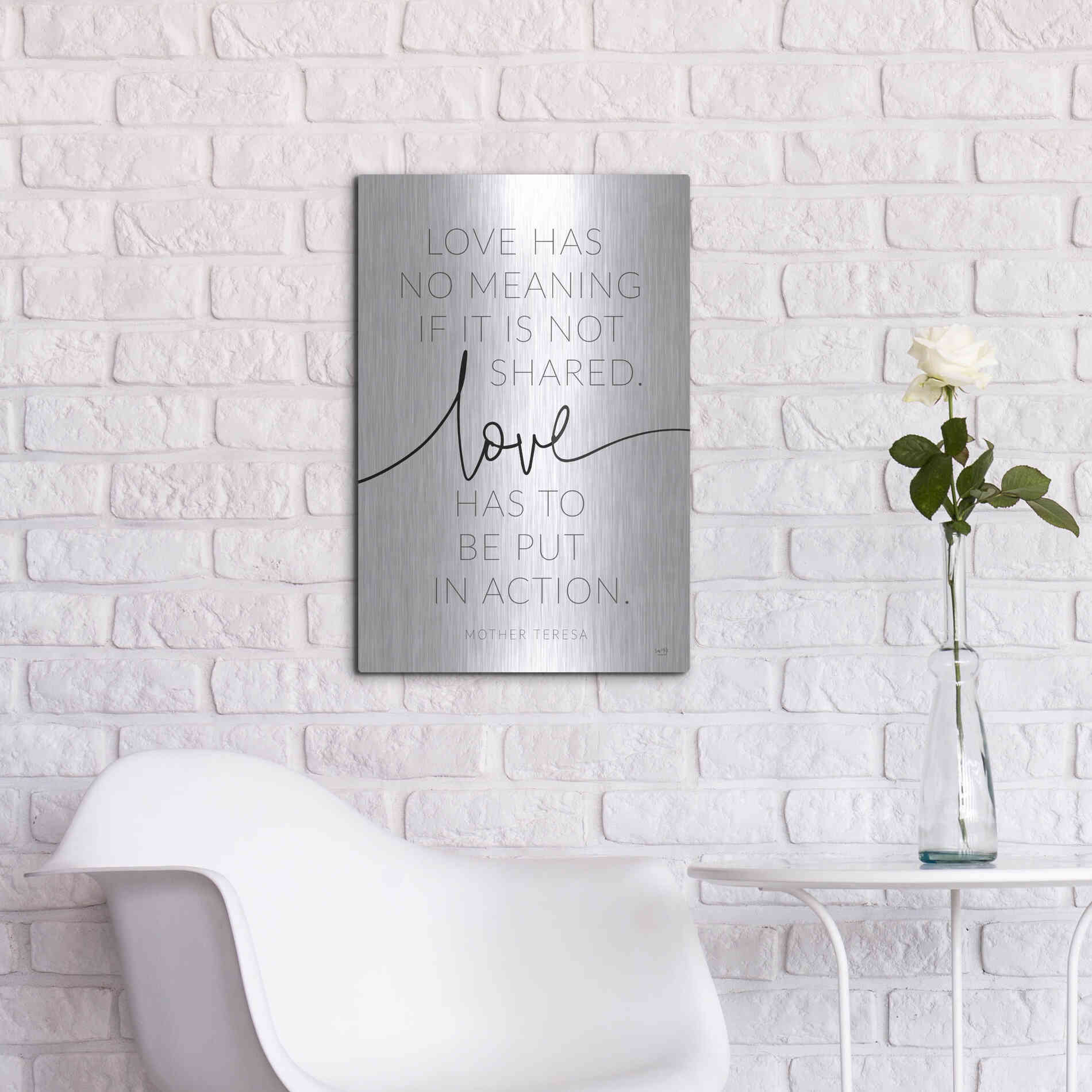 Luxe Metal Art 'Love' by Lux + Me, Metal Wall Art,16x24
