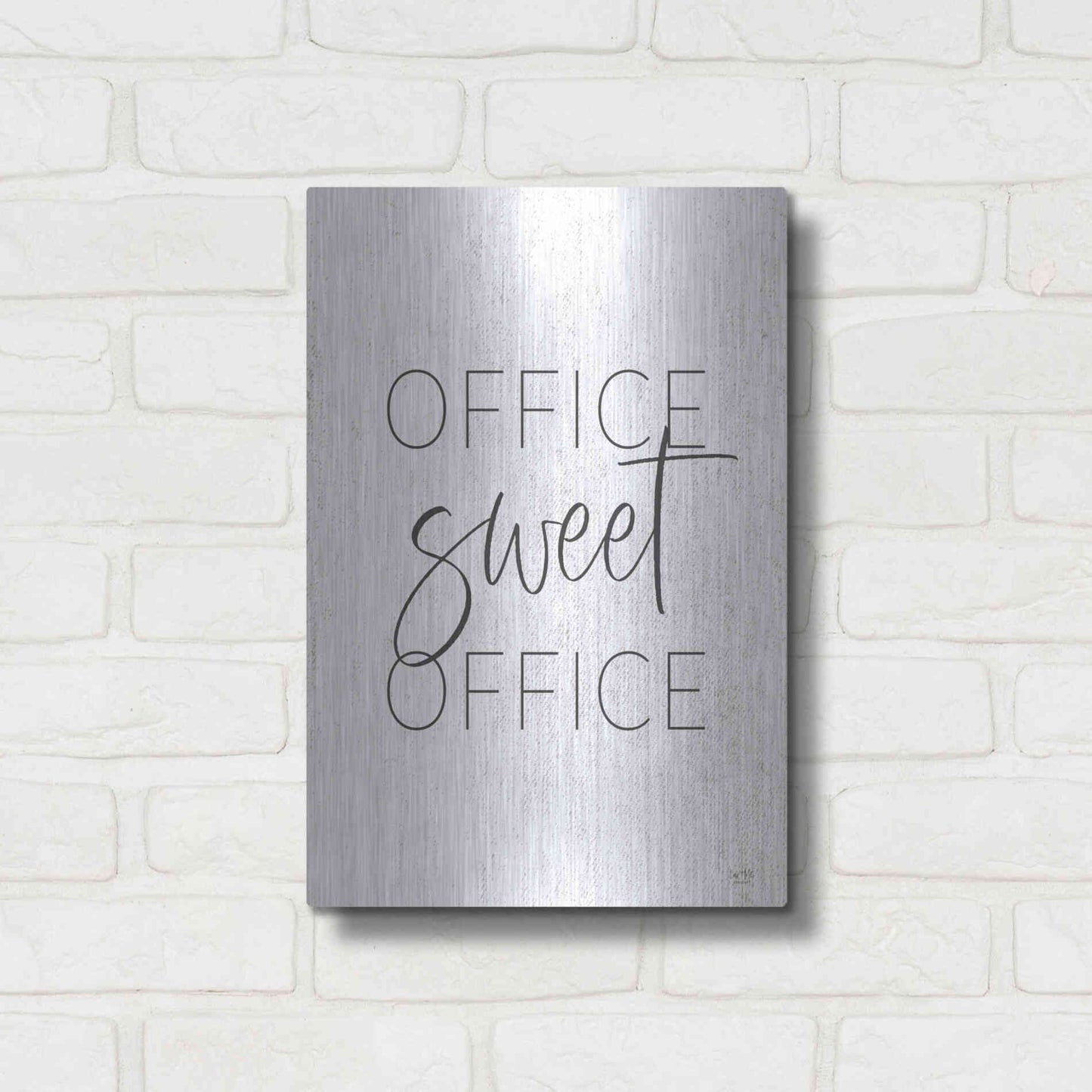 Luxe Metal Art 'Office Sweet Office' by Lux + Me, Metal Wall Art,12x16