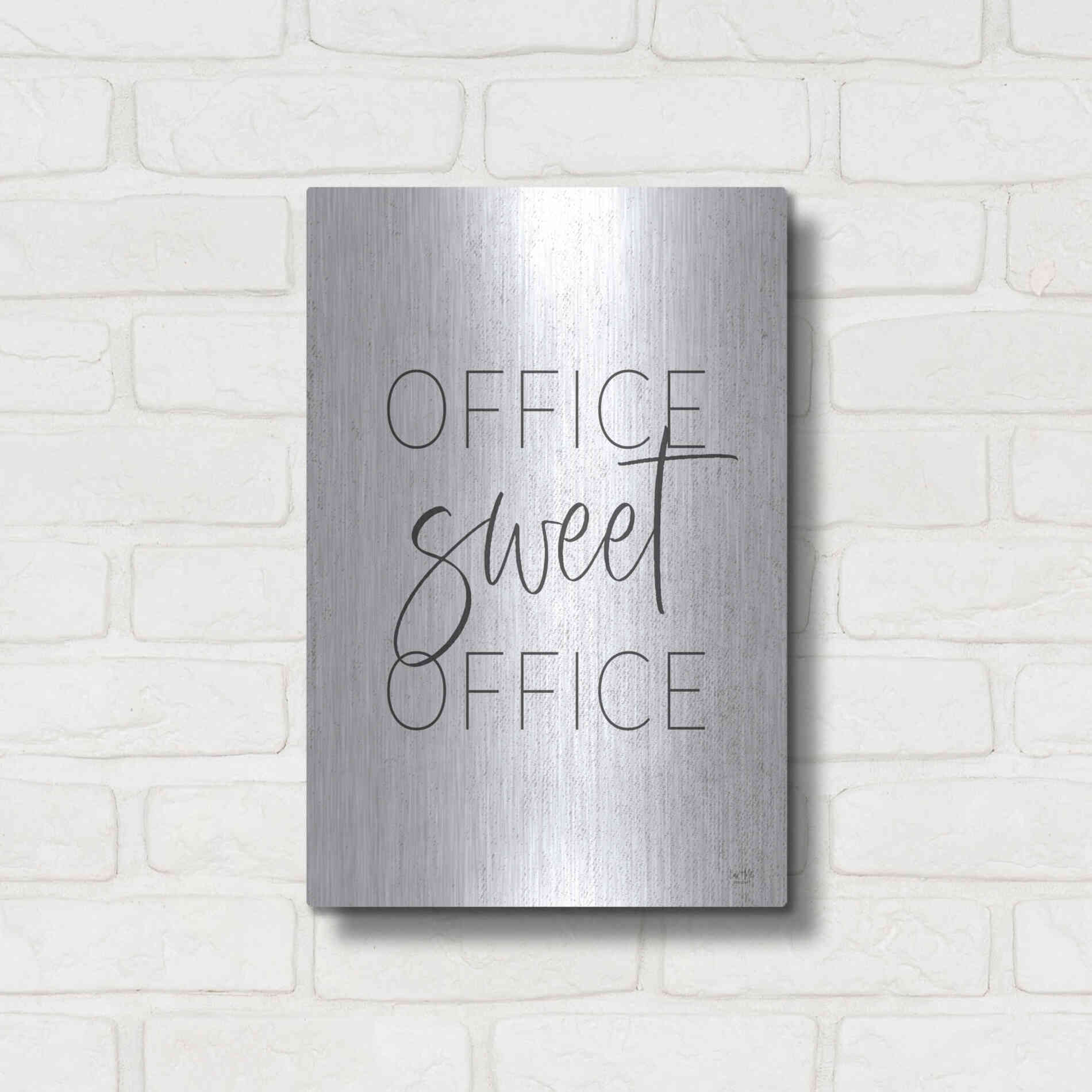 Luxe Metal Art 'Office Sweet Office' by Lux + Me, Metal Wall Art,12x16