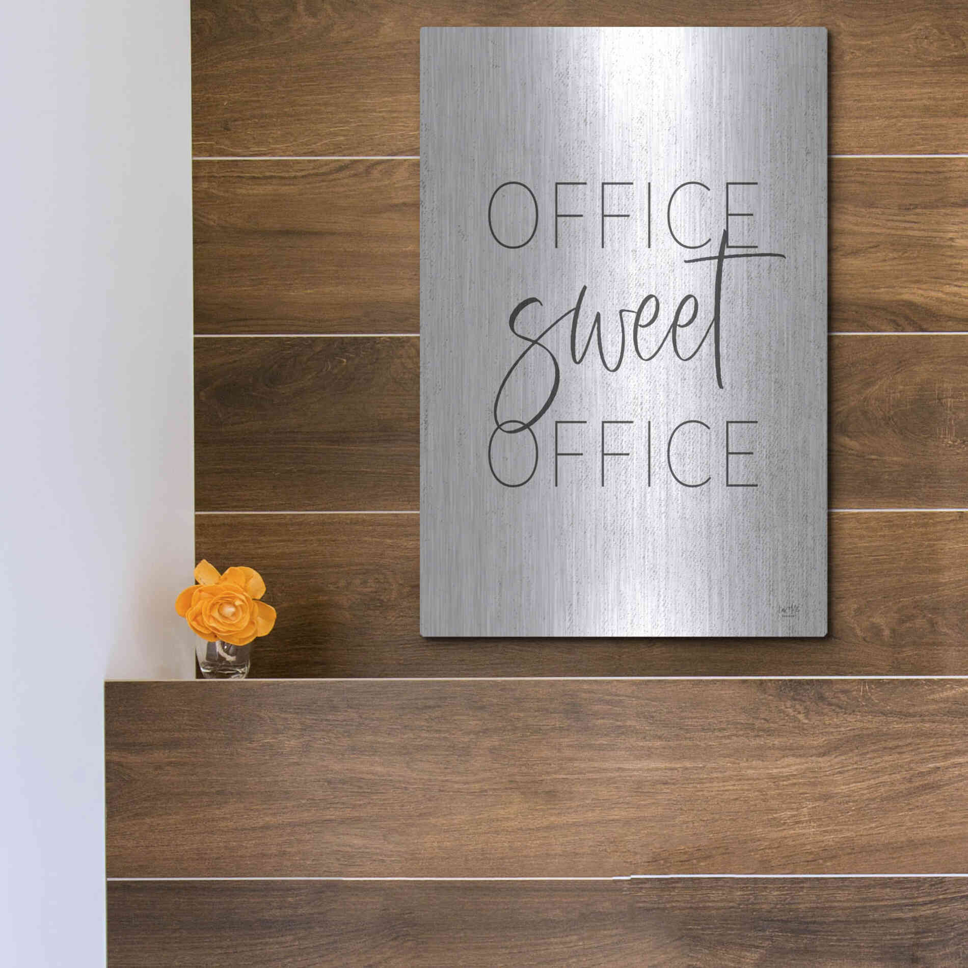 Luxe Metal Art 'Office Sweet Office' by Lux + Me, Metal Wall Art,12x16