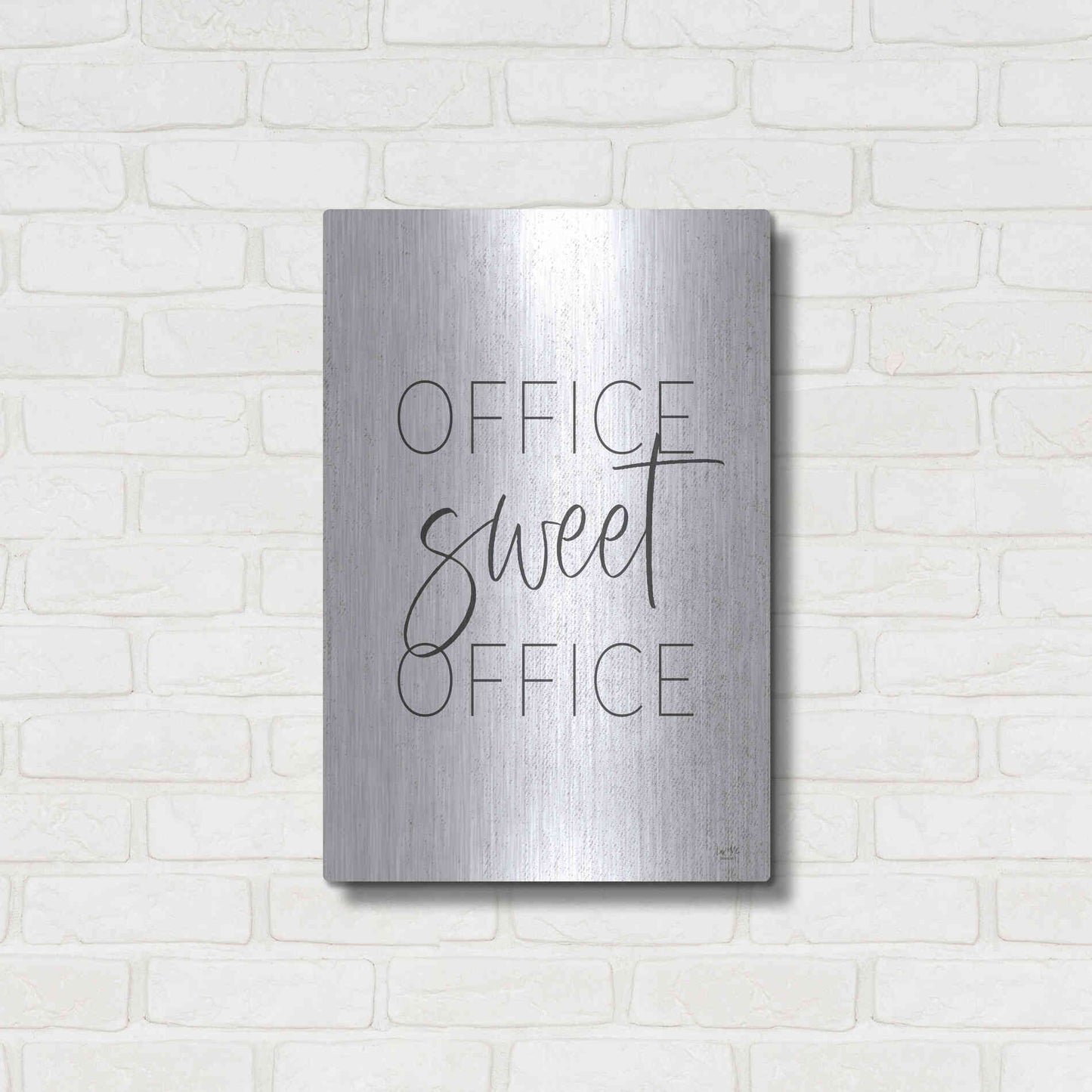 Luxe Metal Art 'Office Sweet Office' by Lux + Me, Metal Wall Art,16x24