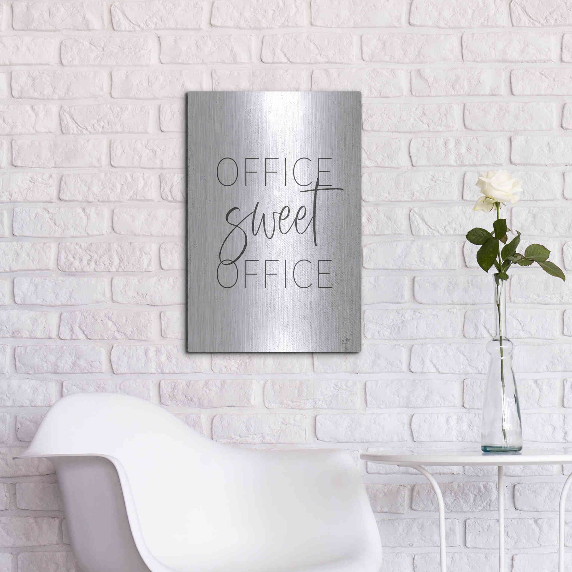 Luxe Metal Art 'Office Sweet Office' by Lux + Me, Metal Wall Art,16x24