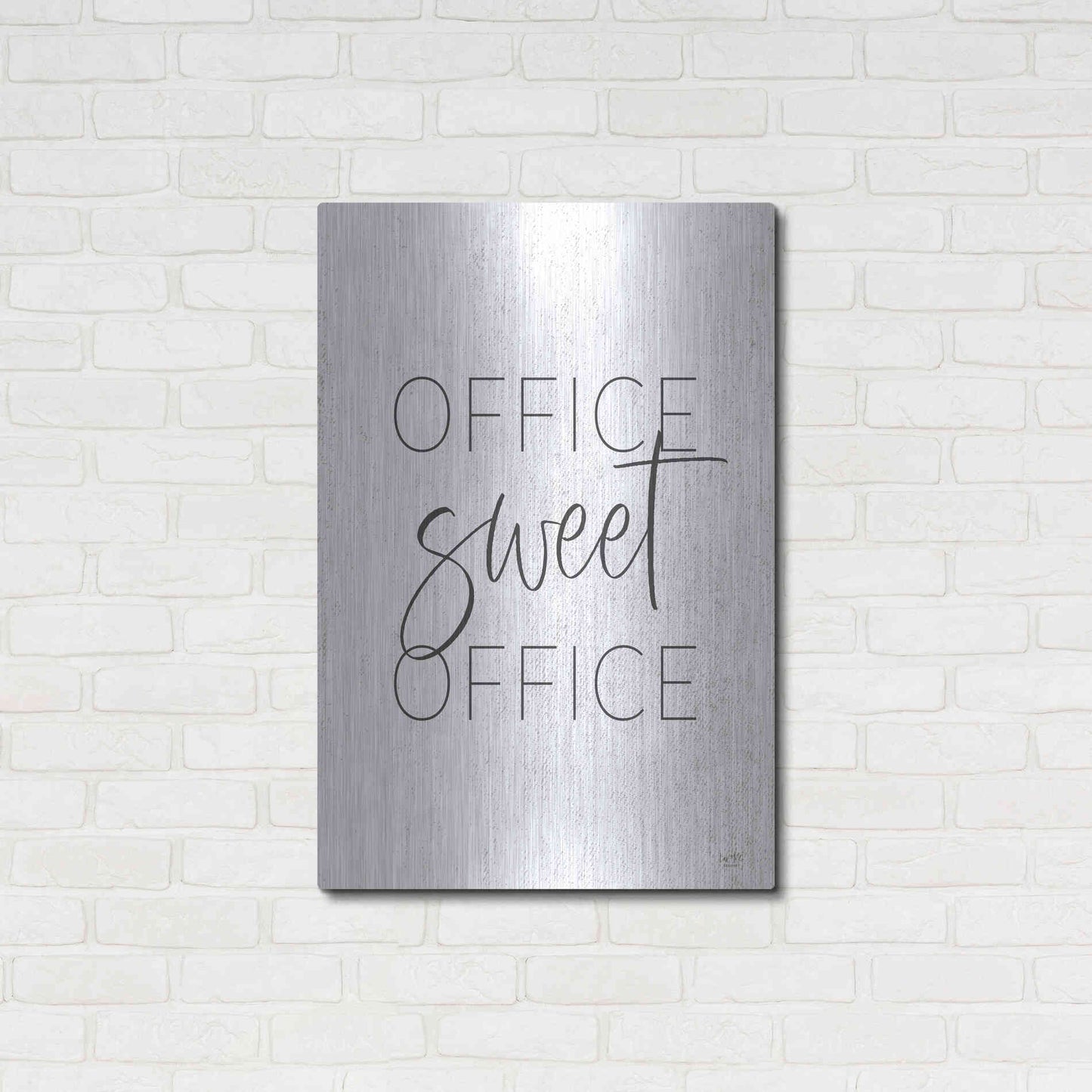 Luxe Metal Art 'Office Sweet Office' by Lux + Me, Metal Wall Art,24x36