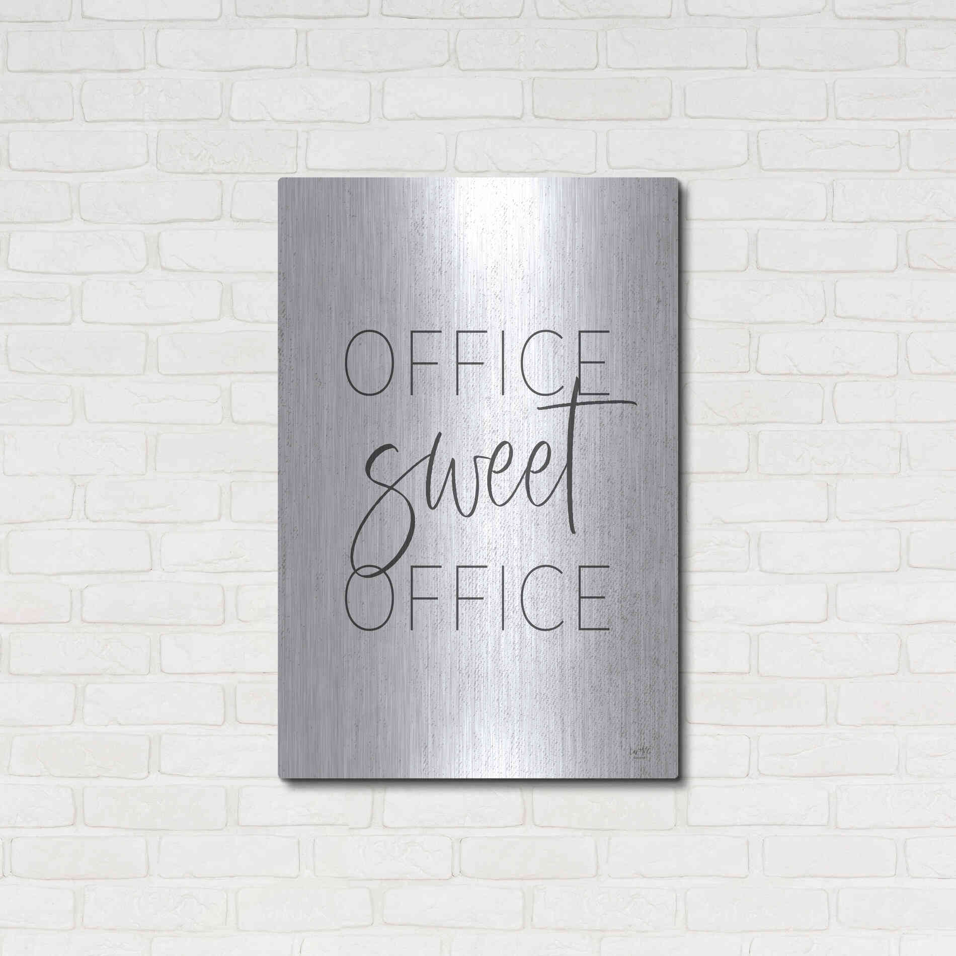 Luxe Metal Art 'Office Sweet Office' by Lux + Me, Metal Wall Art,24x36