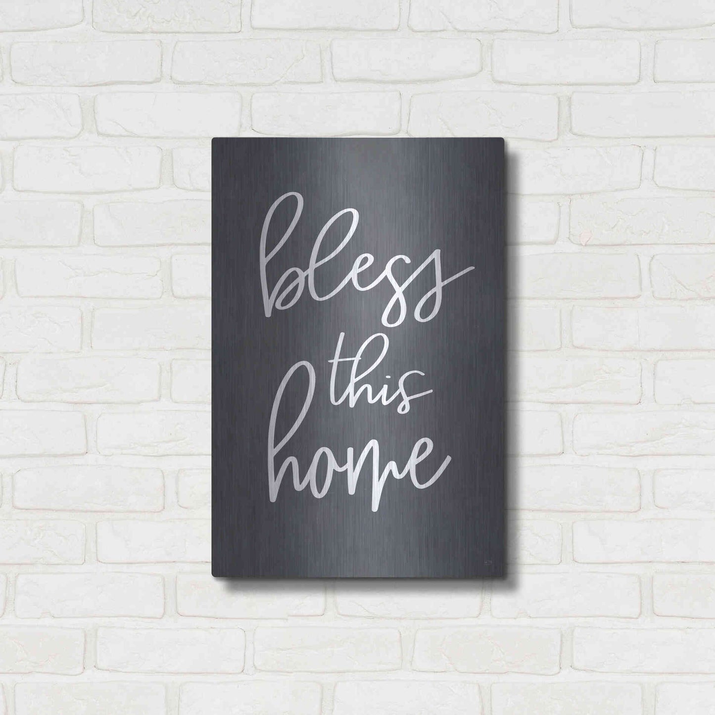 Luxe Metal Art 'Bless This Home' by Lux + Me, Metal Wall Art,16x24