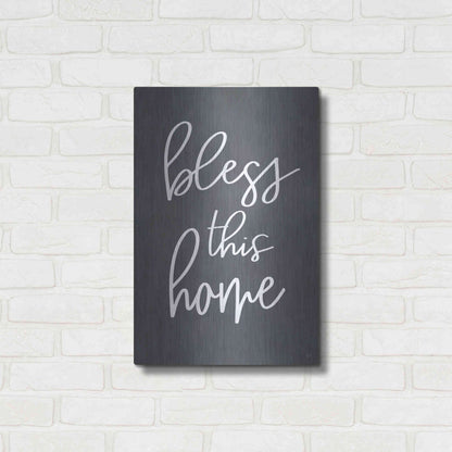 Luxe Metal Art 'Bless This Home' by Lux + Me, Metal Wall Art,16x24