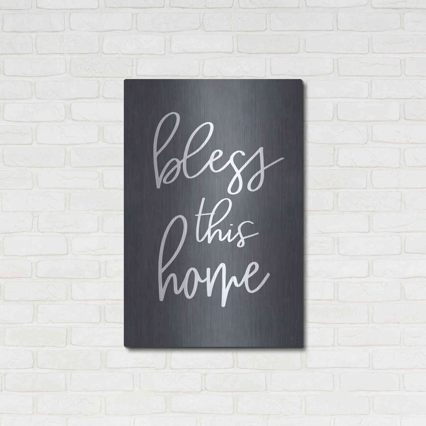 Luxe Metal Art 'Bless This Home' by Lux + Me, Metal Wall Art,24x36