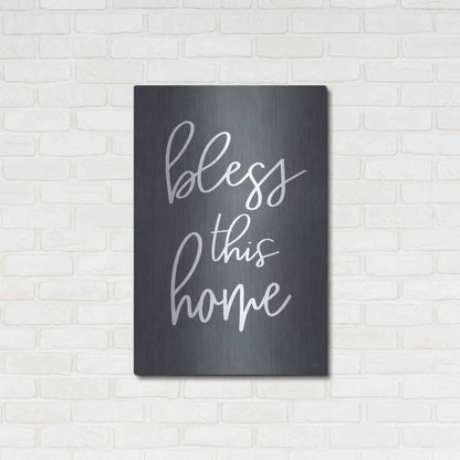 Luxe Metal Art 'Bless This Home' by Lux + Me, Metal Wall Art,24x36