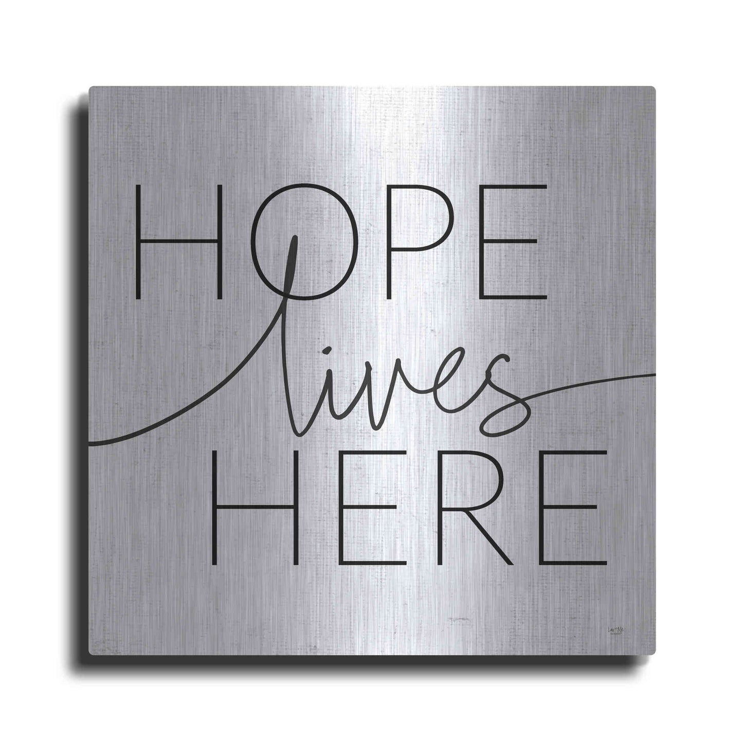 Luxe Metal Art 'Hope Lives Here' by Lux + Me, Metal Wall Art