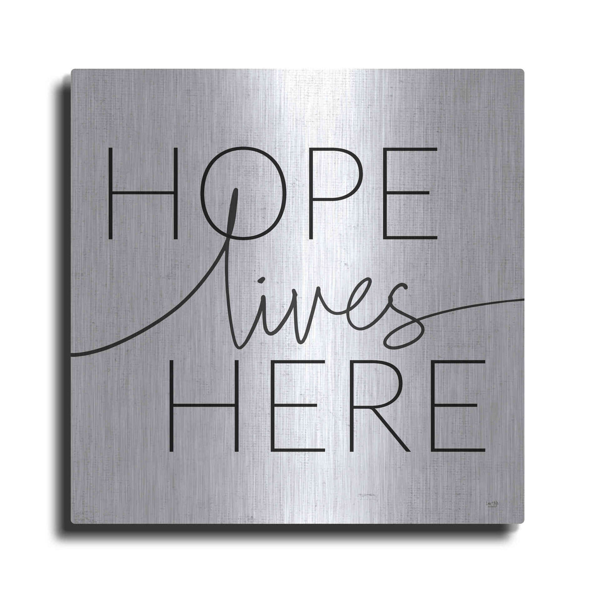 Luxe Metal Art 'Hope Lives Here' by Lux + Me, Metal Wall Art