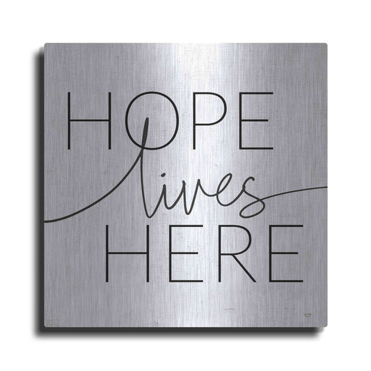Luxe Metal Art 'Hope Lives Here' by Lux + Me, Metal Wall Art
