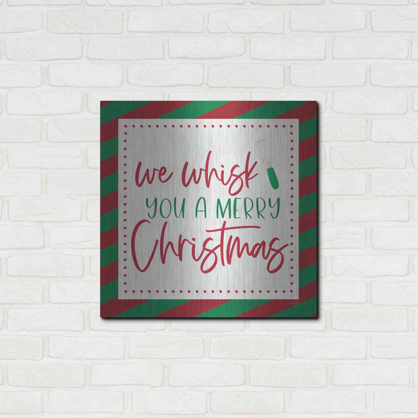 Luxe Metal Art 'We Wisk You a Merry Christmas' by Lux + Me, Metal Wall Art,24x24