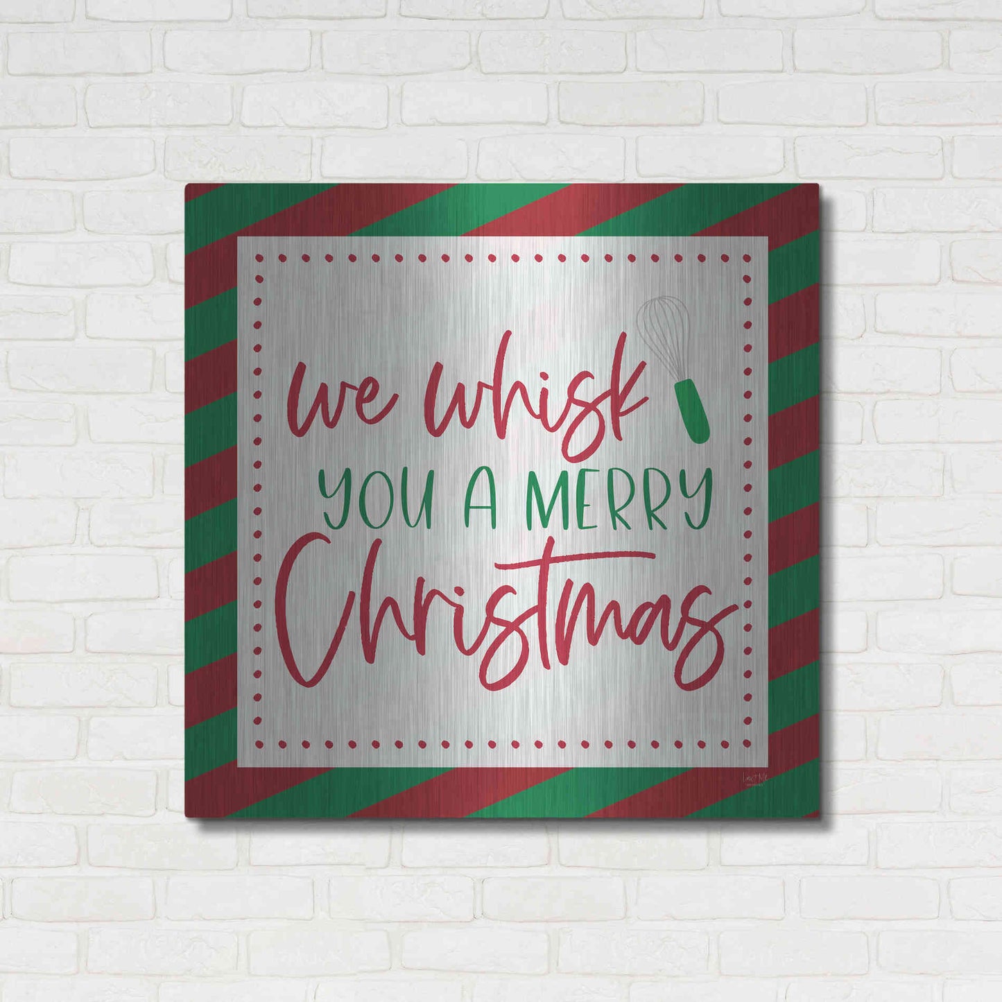 Luxe Metal Art 'We Wisk You a Merry Christmas' by Lux + Me, Metal Wall Art,36x36