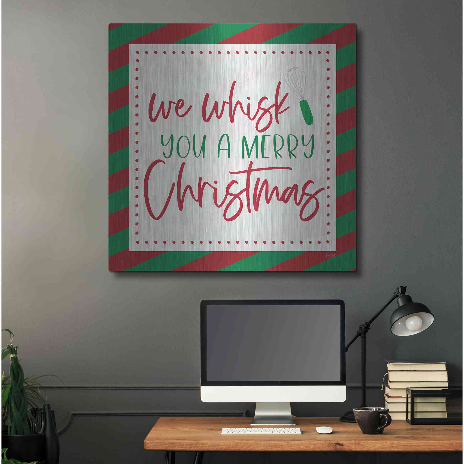 Luxe Metal Art 'We Wisk You a Merry Christmas' by Lux + Me, Metal Wall Art,36x36