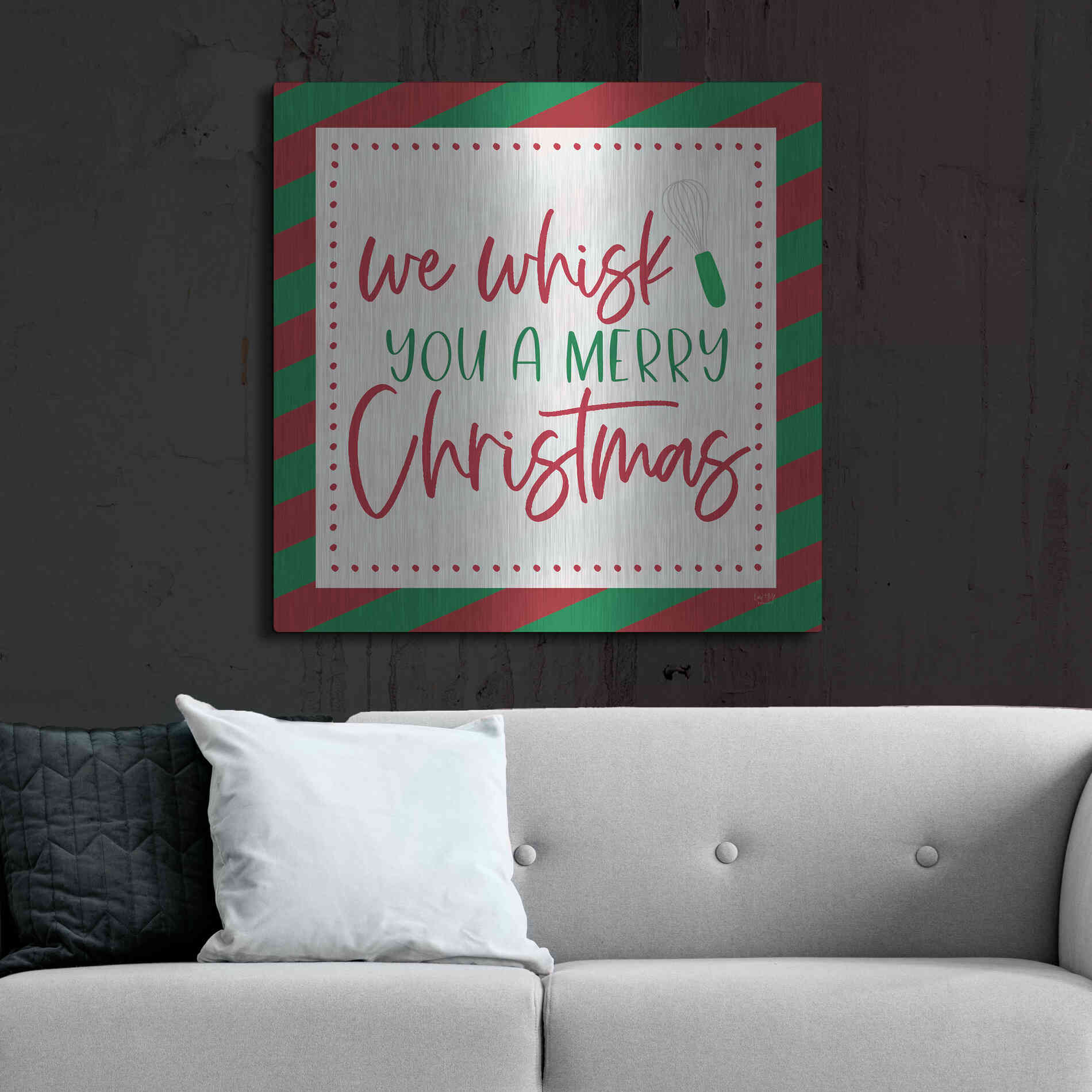 Luxe Metal Art 'We Wisk You a Merry Christmas' by Lux + Me, Metal Wall Art,36x36