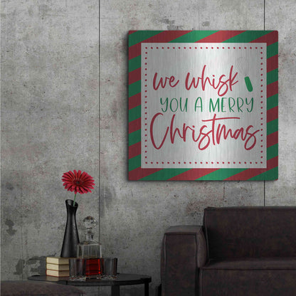 Luxe Metal Art 'We Wisk You a Merry Christmas' by Lux + Me, Metal Wall Art,36x36